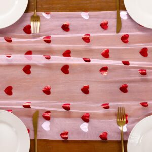 Valentine’s Day Red Heart Table Runner